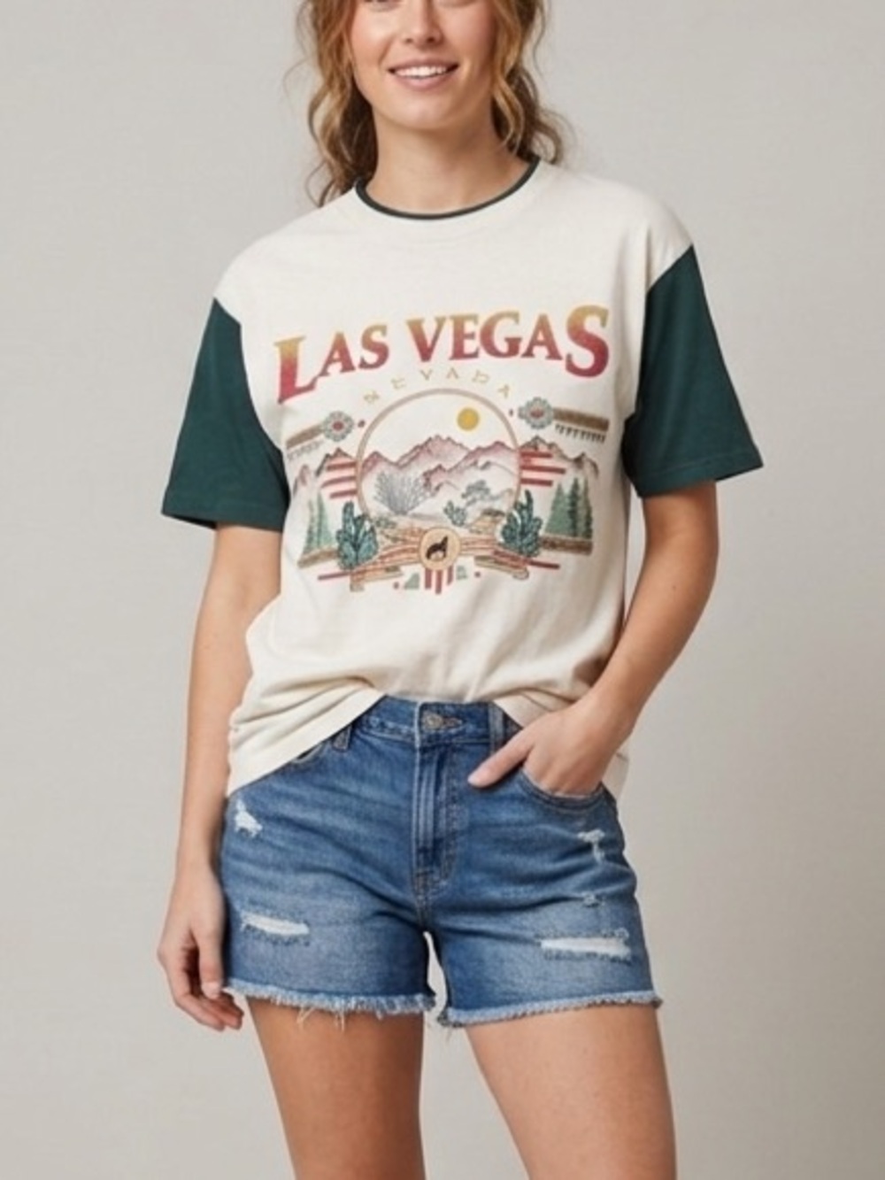Vintage 90s Las Vegas Julie Pfleger Wild West Ringer Graphic T-Shirt